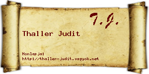 Thaller Judit névjegykártya